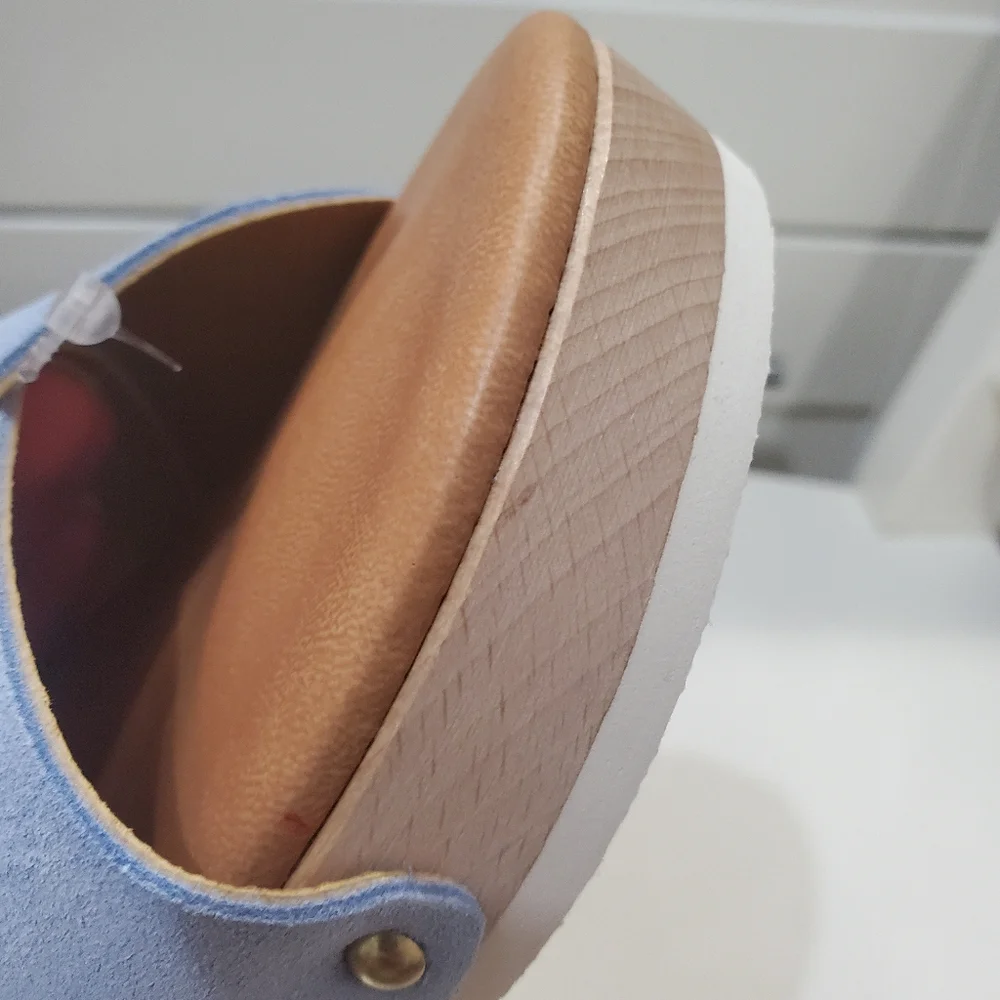 Blue suade clog sandals in size 8 new with tags by Donna Toscana made in… - Picture 5 of 7